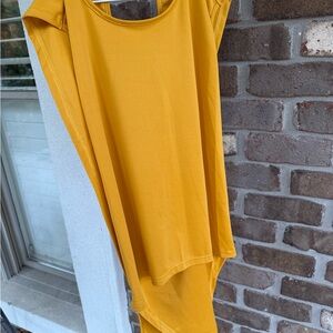 Mustard Yellow Sleeveless Top w/ long scarf type back